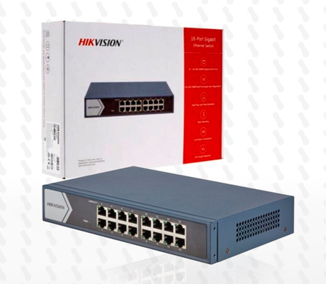 SWITCH GIGABIT 16 PUERTOS HIKVISION DS-3E0516-E(B)