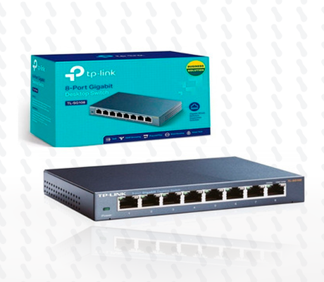 SWITCH TP-LINK TL-SG108 8 PUERTOS 10/100/1000 METALICO