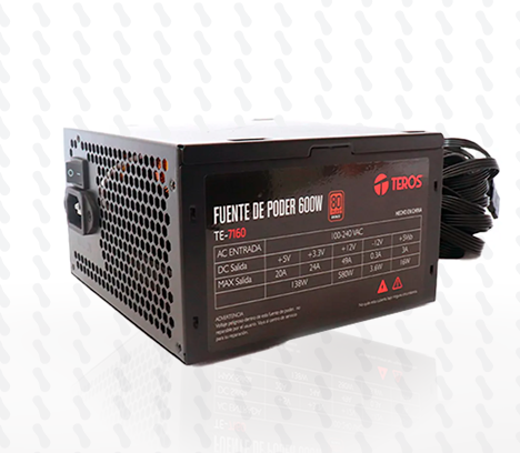 FUENTE DE PODER TEROS TE-7160 600W 80 PLUS BRONZE ATX