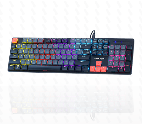 TECLADO MECANICO GAMER HALION DROGO-BK / GR HA-K947G USB