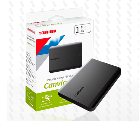 DISCO DURO EXTERNO TOSHIBA CANVIO BASICS 1TB, USB 3.0 2.5"
