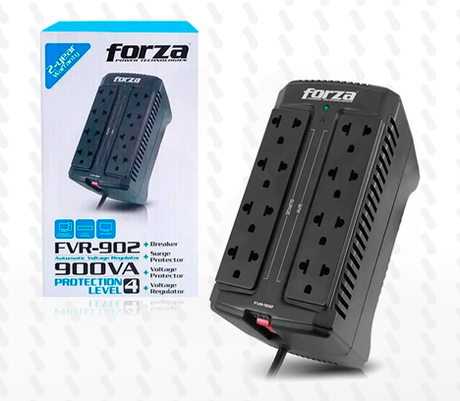 ESTABILIZADOR FORZA FVR-902 900VA/450W 8 TOMAS 220V