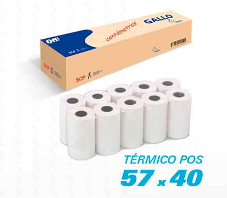 PAPEL TERMICO GALLO PARA POS 48GR 057X40X13 S/I MP