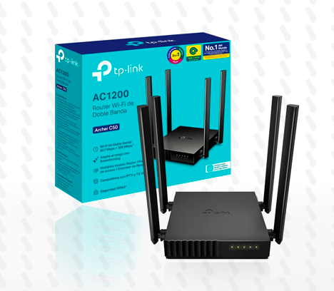 ROUTER TP-LINK ARCHER C50 INALAMBRICO AC1200 DOBLE BANDA