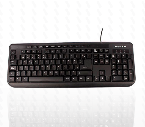 TECLADO MULTIMEDIA HALION HA-K613 USB NEGRO