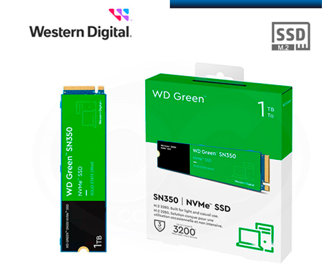 UNIDAD EN ESTADO SOLIDO WD GREEN SN350 1TB M.2 PCIe 4.0 NVMe SSD