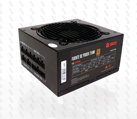 FUENTE DE PODER TEROS TE-7175N 750W 80 PLUS GOLD MODULAR ATX