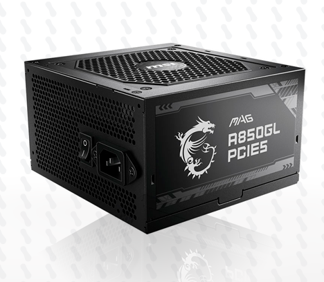FUENTE DE PODER MSI MAG A850GL 850W, 80 PLUS GOLD  ATX MODULAR