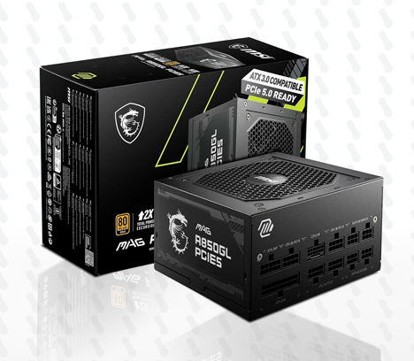 FUENTE DE PODER MSI MAG A850GL 850W, 80 PLUS GOLD  ATX MODULAR